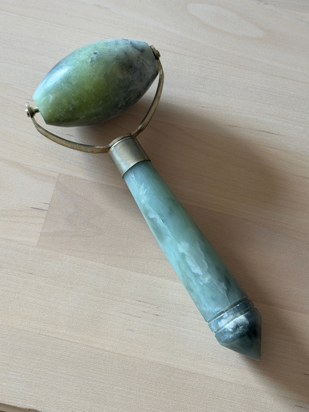 Green Jade Stone Home Sculpture Roller Decorative Accent